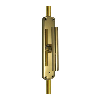 Frelan Hardware Locking Espagnolette Bolt With Cylinder Handle, Polished Brass - JV662PB POLISHED BRASS