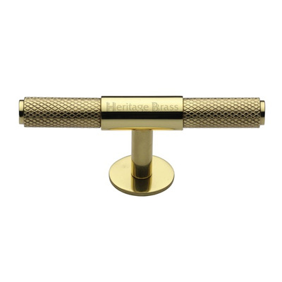 Heritage Brass Knurled Fountain Cabinet Knob/Pull Handle (60mm OR 90mm), Polished Brass - C4463-PB POLISHED BRASS - 60mm