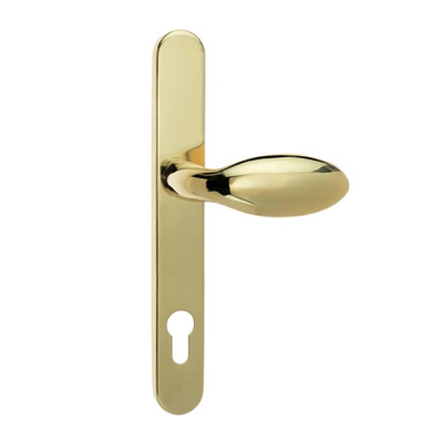 Mila Supa Standard Lever/Pad Door Handles, 240mm Backplate - 92mm C/C Euro Lock, Polished Gold - 570514 (sold in pairs) POLISHED GOLD - 240mm (92mm C/C)