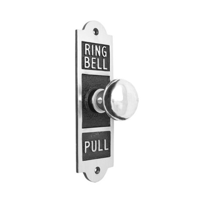 Prima Oblong Embossed Pull For Butlers Bell (170mm x 50mm), Polished Chrome - BH1014BBC POLISHED CHROME