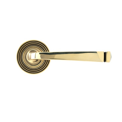 From The Anvil Avon Door Handles On Beehive Rose, Aged Brass - 45613 (sold in pairs) AGED BRASS - UNSPRUNG
