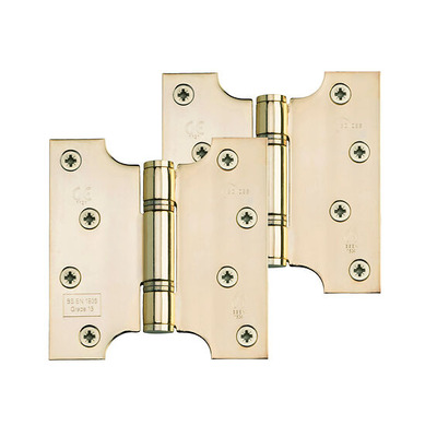 Frisco Grade 13 Stainless Steel Thrust Bearing Parliament Hinges (4 Inch), Polished Brass - 14991 (sold in pairs) 4 INCH - POLISHED BRASS