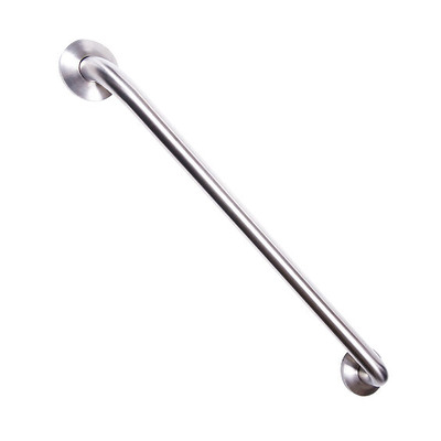 Access Hardware Straight Pull Handle Grab Rail With Surface Fix Roses (600mm C/C), Polished Stainless Steel - P724242P POLISHED STAINLESS STEEL - 600mm c/c