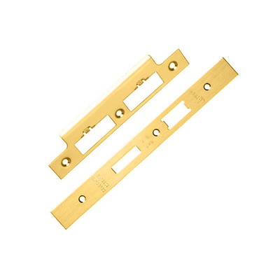 Eurospec Forend & Strike Pack For DLS DIN Euro Sash/Bathroom Lock, PVD Stainless Brass - FSF5017PVD PVD STAINLESS BRASS - SQUARE END