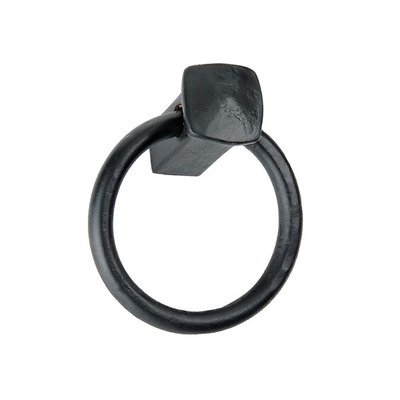 Spira Brass Quadrate Cabinet Ring Drop Pull (48mm x 53mm), Black Antique - FC252 BLACK ANTIQUE