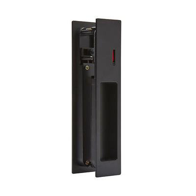 Access Hardware Vertical Sliding Door Lock Kit With Indicator For Bathroom Door, Matt Black - X89002MB MATT BLACK