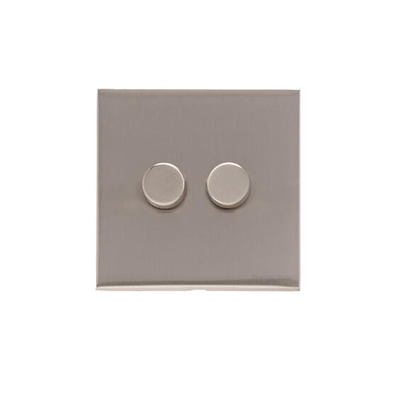 M Marcus Electrical Winchester 2 Gang 2 Way Push On/Off Dimmer Switch, Satin Nickel (250 OR 400 Watts) - W05.570.250 SATIN CHROME - 250 WATTS