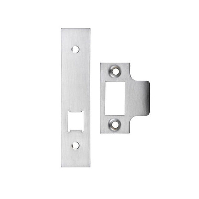 Zoo Hardware Face Plate And Strike Plate Accessory Pack For Horizontal Latch, Satin Chrome - ZLAP17BSC SATIN CHROME