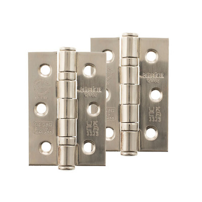 Atlantic Grade 7 Fire Rated 3 Inch Solid Steel Ball Bearing Hinges, Polished Nickel - A2H322PN (sold in pairs) POLISHED NICKEL
