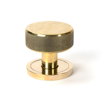 From The Anvil Brompton Plain Rose Mortice/Rim Knob Set, Aged Brass - 46774 (sold in pairs) AGED BRASS - PLAIN ROSE
