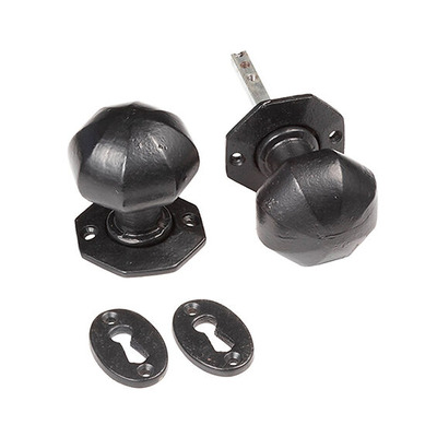 Frelan Hardware Valley Forge Oval Mortice Door Knobs (65mm x 61mm), Black - VFB4 (Sold In Pairs) BLACK