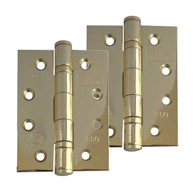 Frelan Hardware 4 Inch Fire Rated Stainless Steel Ball Bearing Hinges, Electro Brass - J9500EB (sold in pairs) 4 INCH - ELECTRO BRASS