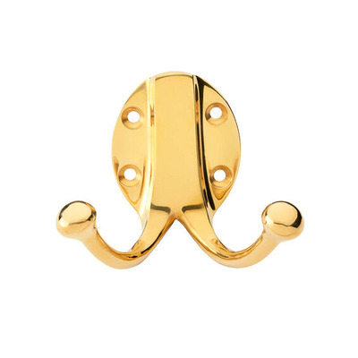 Alexander & Wilks Traditional Double Robe Hook, Unlacquered Brass - AW771UB UNLACQUERED BRASS