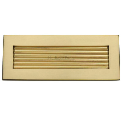 Heritage Brass Reeded Letter Plate (10" x 4"), Satin Brass - RR852 254.101-SB SATIN BRASS - 10" x 4"