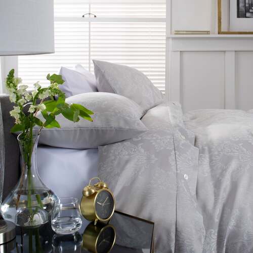 Cotton Rich Silver Grey - Extra Large Single Duvet Cover Set