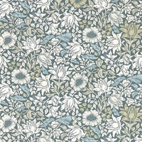Image of William Morris Mallow Wallpaper Slate Blue and Dove W0173/01