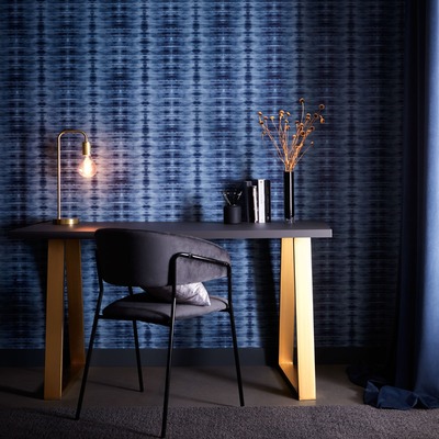 Lusso Eterea Wallpaper Midnight Clarke and Clarke W0167/02
