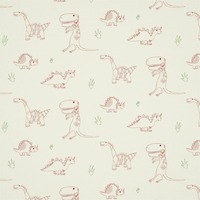Image of Harlequin Jolly Jurassic Dinosaurs Wallpaper Red and Neutral HLTF112654