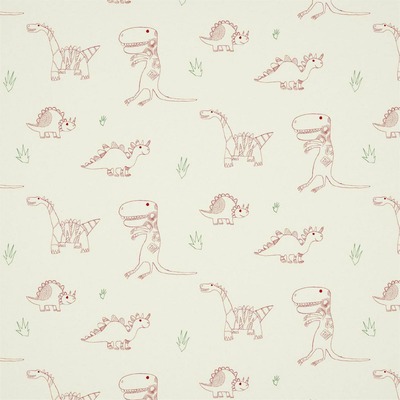Harlequin Jolly Jurassic Dinosaurs Wallpaper Red and Neutral HLTF112654
