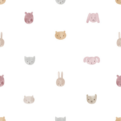 Little Explorers 2 Wallpaper Happy Heads Pink Galerie 14814
