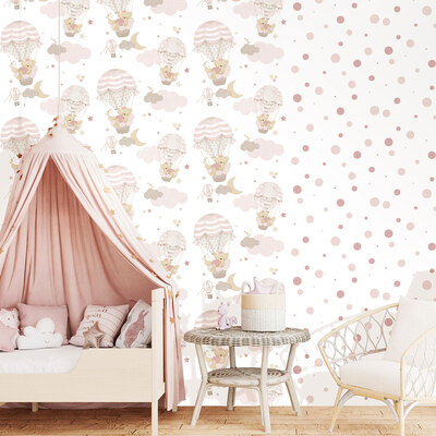 Little Explorers 2 Wallpaper Polka Pink Galerie 14824
