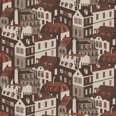 Travelogue Collection Emma's Apartment Wallpaper Weathered Cedar Grey and Copper Mini Moderns MMTLG0