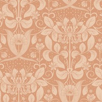 Image of Hjarterum Berit Arts and Crafts Inspired Wallpaper Orange Galerie 83128