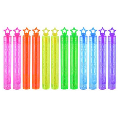 12/24 Neon Bubble Tubes Party Bag Fillers Favours Toys - 24 BUBBLE TUBES