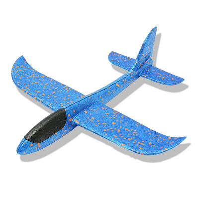 Large Foam Glider Aeroplane Kids Throwable Toy Stunt Plane - Blue