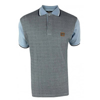 Image of Trojan Birdseye Jacquard Panel Polo - Sky - L