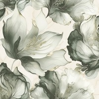 Elysian Floral Wallpaper Green / Gold Muriva 212503