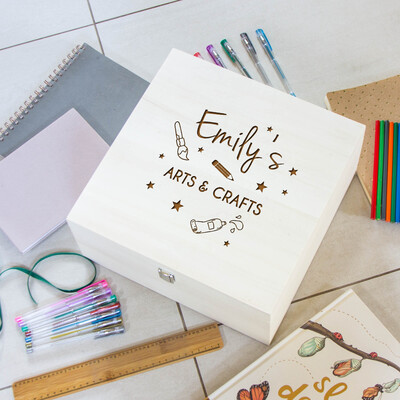 Personalised Wooden Art Square Storage Box
