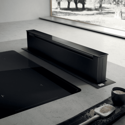 Elica Pandora 90cm Downdraft Extractor Hood - Black - Internal Motor
