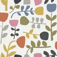 Juni Tulip Wallpaper Pink / Orange Fine Decor FD26538
