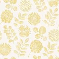 Inge Floral Vinyl Wallpaper Ochre Fine Decor FD26530