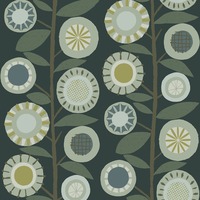 Sisu Floral Geometric Wallpaper Forest Green Fine Decor FD26551