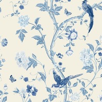 Laura Ashley Summer Palace Wallpaper Royal Blue 113390