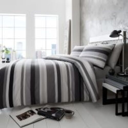 Student Bedding Set Twin Pack - Stripes & Checks - Monochrome