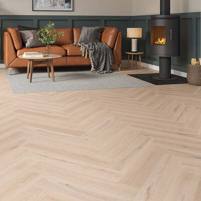 Lusso Ercolano Heather Oak Herringbone SPC Click Vinyl Flooring – Lusso