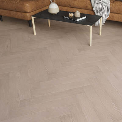 Prato 8mm Camden Oak Herringbone Laminate – Lusso
