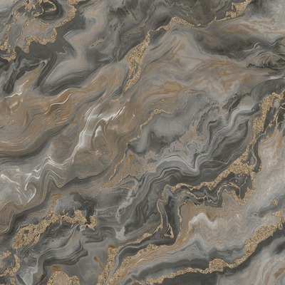 Elle Decoration Mystic Spell Marble Textured Vinyl Wallpaper Deep Taupe / Gold 10447-37
