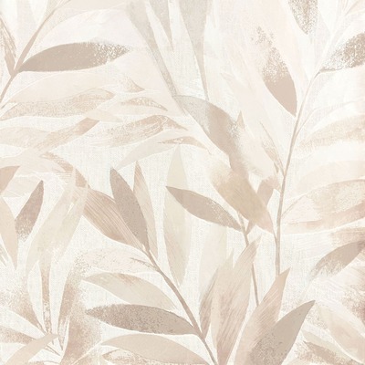 Fiji Leaf Textured Blown Vinyl Wallpaper Neutral Rasch 311624
