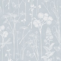 Botanical Wallpaper Dusky Blue World of Wallpaper AF0040