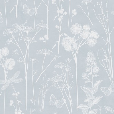 Botanical Wallpaper Dusky Blue World of Wallpaper AF0040
