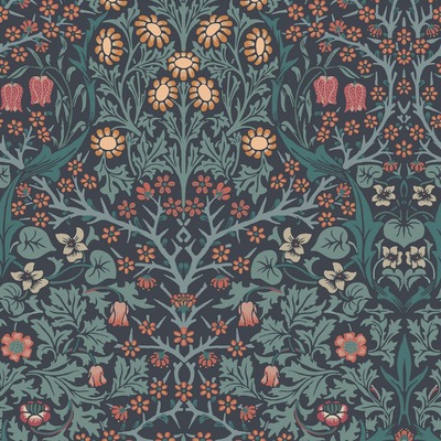 William Morris At Home Blackthorn Wallpaper Navy Blue 124251
