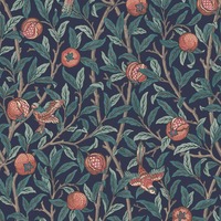 William Morris At Home Bird & Pomegranate Wallpaper Navy Blue 124259