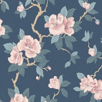 Laura Ashley Maya Wallpaper Dusky Seaspray 130095