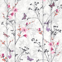 Eden Butterflies Wallpaper Pink Muriva 102550
