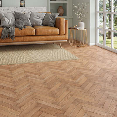 Lusso Venice Worn Oak Herringbone Engineered Wood Flooring – Lusso