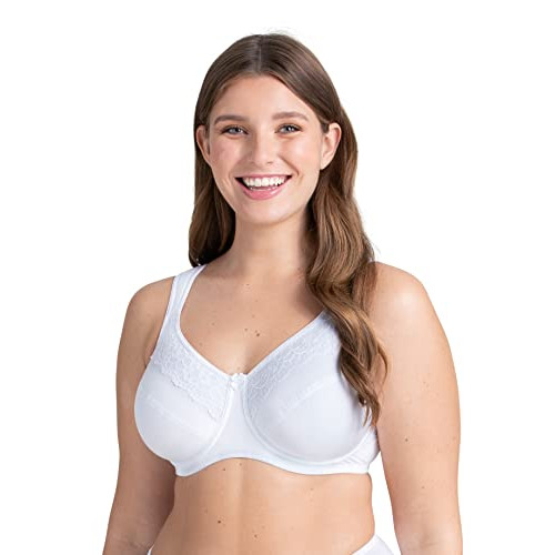 Miss Mary Of Sweden Cotton Now Underwired Minimiser Bra - White